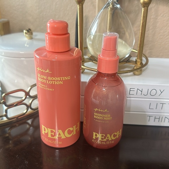 Victoria's Secret Pink Peach Shimmer Body Mist & Peach Lotion - Picture 1 of 6